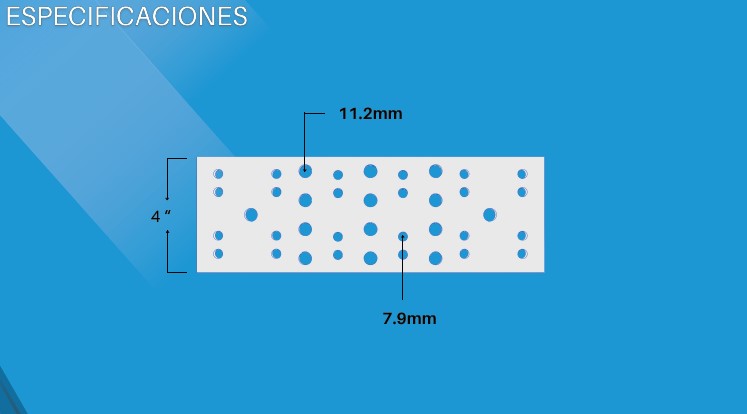 Barra Unión Telecom TMGB / 12 x 4 x 1/4 in / 100% Cobre / 12+24 Orificios / Aisladores Rojos / J-STD-607-A