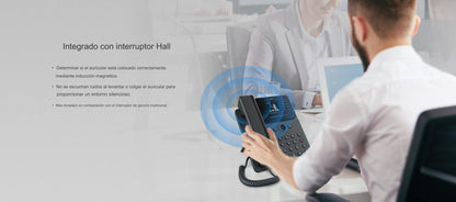 Teléfono IP Wi-Fi Empresarial,Bluetooth, 4 líneas SIP, pantalla a color 2.4", PoE, puertos Gigabit, conferencia local de 6 vías.