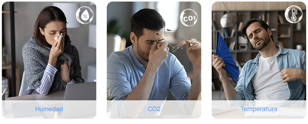 Sensor Ambiental IAQ LoRaWAN / CO2 + Temperatura + Humedad / Indicador Tipo Semáforo / Batería 3 Años / Monitoreo para Oficinas y Edificios