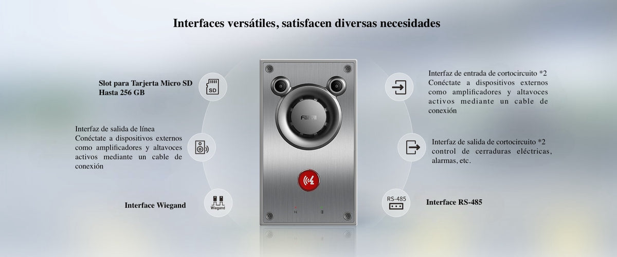Intercomunicador IP de Emergencia / Altavoz 10W / 2 Líneas SIP / IP66 e IK10 Anti-vandálico / PoE 802.3af / Doble Micrófono con Reducción de Ruido