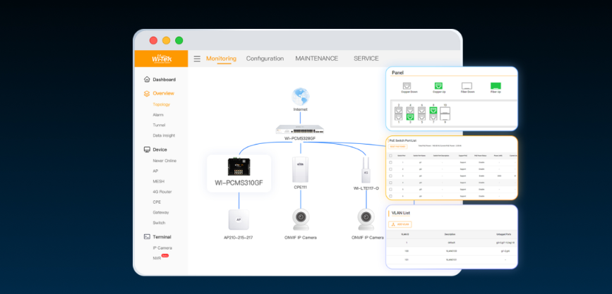 Switch Administrable PoE / 16 puertos PoE af/at Gigabit / 2 x SFP Gigabit / Administración Cloud Gratuita / Presupuesto 240 W