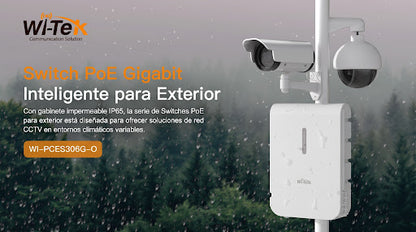 Switch PoE para Exterior / Administración en la nube /4 puertos RJ45 PoE de 10/100/1000 Mbps, 2 puertos RJ45 uplink de 10/100/1000 Mbps/ Presupuesto