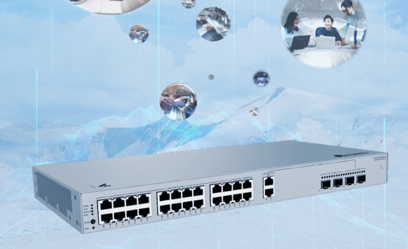 Switch de Acceso eKit Administrable / Capa 2 / 24 Puertos PoE+ Gigabit + 4 Puertos SFP+/SFP + Puerto de Consola / Poe Perpetuo / Presupuesto PoE 400