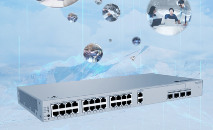 Switch de Acceso eKit Administrable / Capa 2 / 24 Puertos PoE+ Gigabit + 2 Puertos SFP(2.5 Gbps) + 2 Puertos SFP+(10 Gbps) / PoE Perpetuo