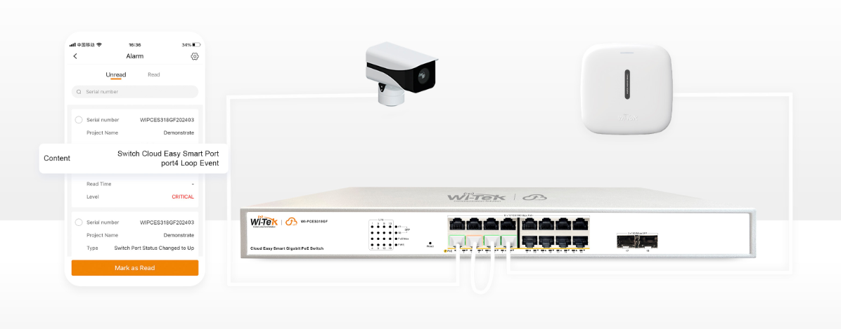 Switch Administrable PoE / 16 puertos PoE af/at Gigabit / 2 x SFP Gigabit / Administración Cloud Gratuita / Presupuesto 240 W