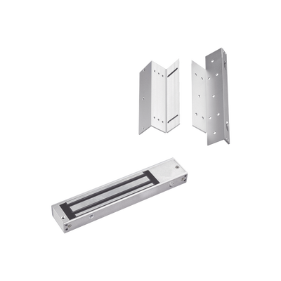 Kit para control de acceso incluye Fuente de 12VCD con respaldo de batería/ Chapa magnética de 600Lbs / Montajes L y Z / Botón de salida