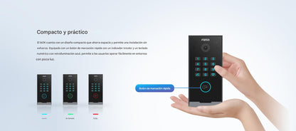 Videoportero Slim IP SIP con Cámara HD, IP IP65, Teclado Numérico y Relé, Apertura por BLE, Tarjeta, Remoto, Protocolo ONVIF, Compatible con App