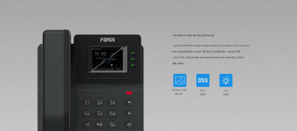 Telefono IP WI-FI pantalla a colo 2.4 , 4 lineas SIP, conferencia 6 vias