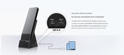 Teléfono IP Inalámbrico para Hotelería con Wi-Fi 6 Doble Banda, 6 Teclas DSS,Material Antibacterial