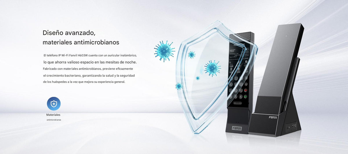 Teléfono IP Inalámbrico para Hotelería con Wi-Fi 6 Doble Banda, 6 Teclas DSS,Material Antibacterial