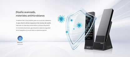 Teléfono IP Inalámbrico para Hotelería con Wi-Fi 6 Doble Banda, 6 Teclas DSS,Material Antibacterial