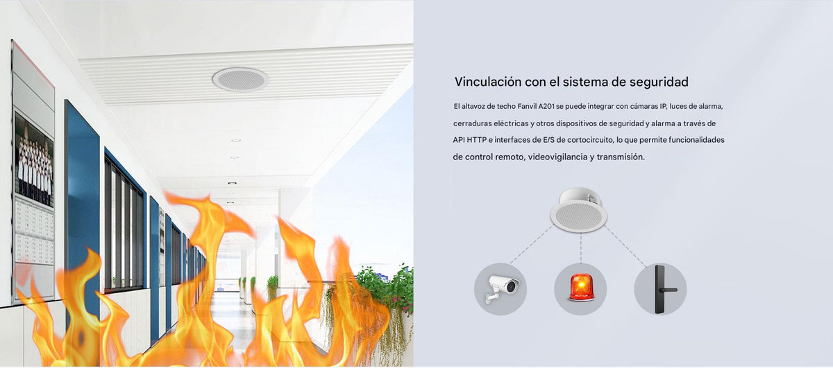 Altavoz de techo para voceo y paging, 2 líneas SIP, potencia de hasta 10W, alimentación vía PoE
