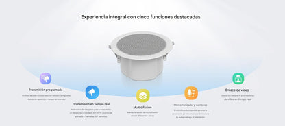 Altavoz de techo para voceo y paging, 2 líneas SIP, potencia de hasta 10W, alimentación vía PoE