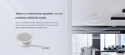 Altavoz de techo para voceo y paging, 2 líneas SIP, potencia de hasta 10W, alimentación vía PoE