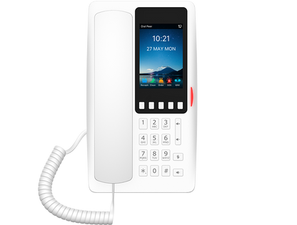 Teléfono IP Hotelero Wi-Fi 6 / Pantalla IPS 3.5" 320x480 / 2 Líneas SIP / 5 Teclas Programables / Puerto USB-A / PoE 802.3af / Audio HD / Diseño
