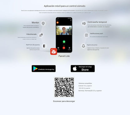 Licencia Permanente, Un Usuario Principal y 4 usuarios adicionales para App Fanvil Link , Monitoreo, Apertura Remota, Creación de Códigos QR