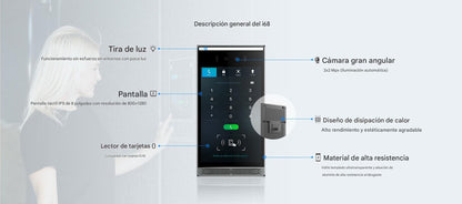 Videoportero SIP con Reconocimiento Facial / Pantalla Táctil IPS 8" / Cámara 2MP Lente Dual / BLE + Wiegand / Anti-Suplantación / IP66 IK07 / PoE