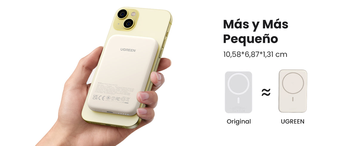 Power Bank MagSafe de 5000mAh | 15W | Carga Inalámbrica y por Cable USB-C | Sistema de Protección Inteligente | Tecnología de Carga Rápida | Ultra