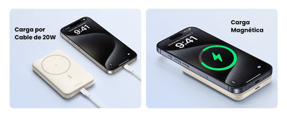 Power Bank MagSafe de 10000mAh | 20W | Carga Inalámbrica y por Cable USB-C | Sistema de Protección Inteligente | Tecnología de Carga Rápida | Ultra