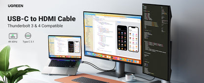 Cable USB-C a DP 1.4 | 3 Metros (9.84 Pies) | Compatible con Thunderbolt 3 & 4 | 8K@60Hz | 4K@240Hz | HDR10+ | eARC | DTS | 3D | ALLM | VRR | |
