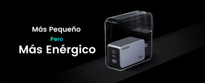 Cargador de 100W serie Nexode Pro | 3 Puertos de Carga Rápida | 2 USB-C | 1 USB-A | Tecnología GaNInfinity | PD3.1 de 100W / QC4.0 | Tecnología de