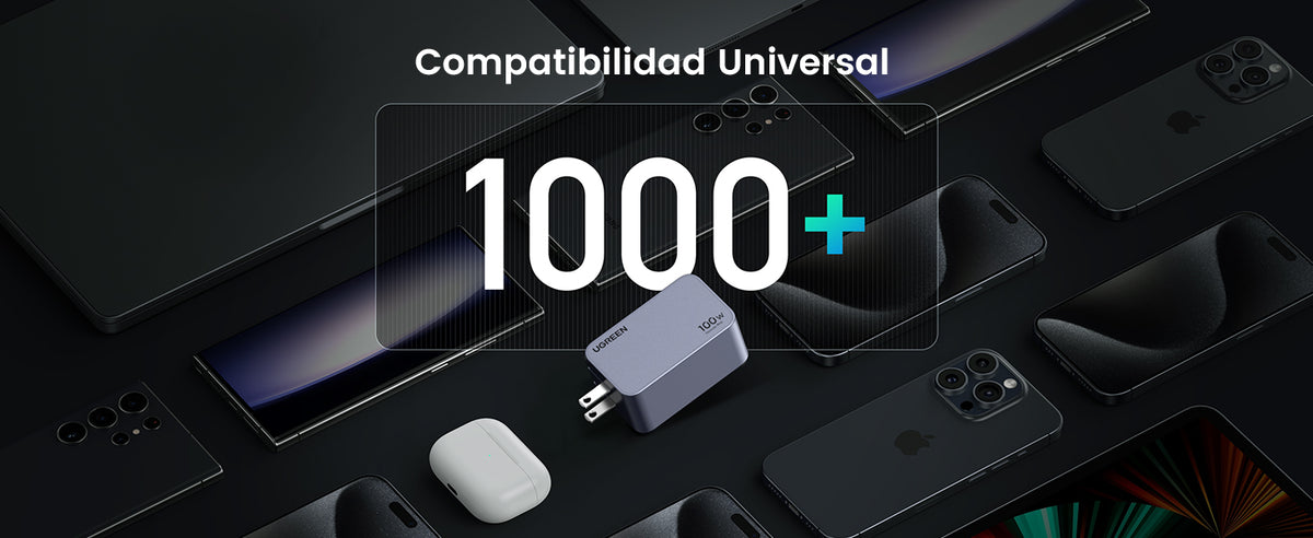 Cargador de 100W serie Nexode Pro | 3 Puertos de Carga Rápida | 2 USB-C | 1 USB-A | Tecnología GaNInfinity | PD3.1 de 100W / QC4.0 | Tecnología de