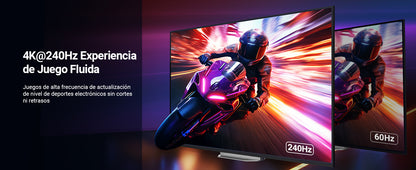 Cable HDMI 2.1 de 8K@60Hz | 2 Metros (6.56 Pies) | 48Gbps | HDR10+ | 3D Inversivo | eARC | Dolby ATMOS | VVR | QMS | QFT | ALLM | 3 Modos de