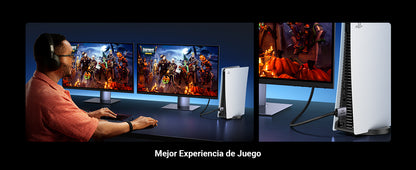 Cable HDMI 2.1 de 8K@60Hz | 2 Metros (6.56 Pies) | 48Gbps | HDR10+ | 3D Inversivo | eARC | Dolby ATMOS | VVR | QMS | QFT | ALLM | 3 Modos de