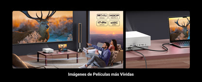 Cable HDMI 2.1 de 8K@60Hz | 2 Metros (6.56 Pies) | 48Gbps | HDR10+ | 3D Inversivo | eARC | Dolby ATMOS | VVR | QMS | QFT | ALLM | 3 Modos de