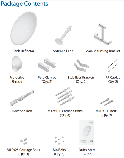 Antena Direccional RocketDish airMAX, ideal para enlaces Punto a Punto, frecuencia 5 GHz (4.9 - 5.8 GHz) de 34 dBi