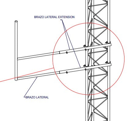 Brazo tipo F para torre STZ35 (Electrolítico).