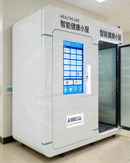 Cabina Médica Inteligente All-in-One: Kiosco de Telemedicina, Exámenes Clínicos y Farmacia Automática 24/7