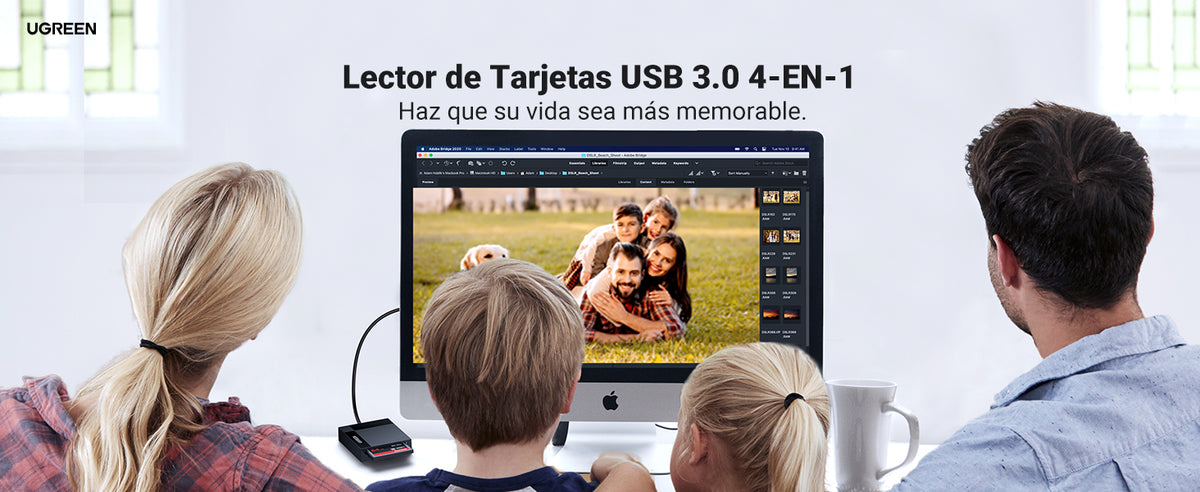 Lector de Tarjetas USB-A 3.0 a CompactFlash (CF)/ MemoryStick (MS)/ TransFlash (TF)/ SecureDigital (SD) | 4 en 1 | 5Gbps | Hasta 2TB | Soporta