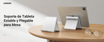 Soporte de Escritorio para Tablet / Ajustable de 0° a 100° / Goma Antiarañazos / Antideslizante / Amplia Compatibilidad con dispositivos de 4'' a