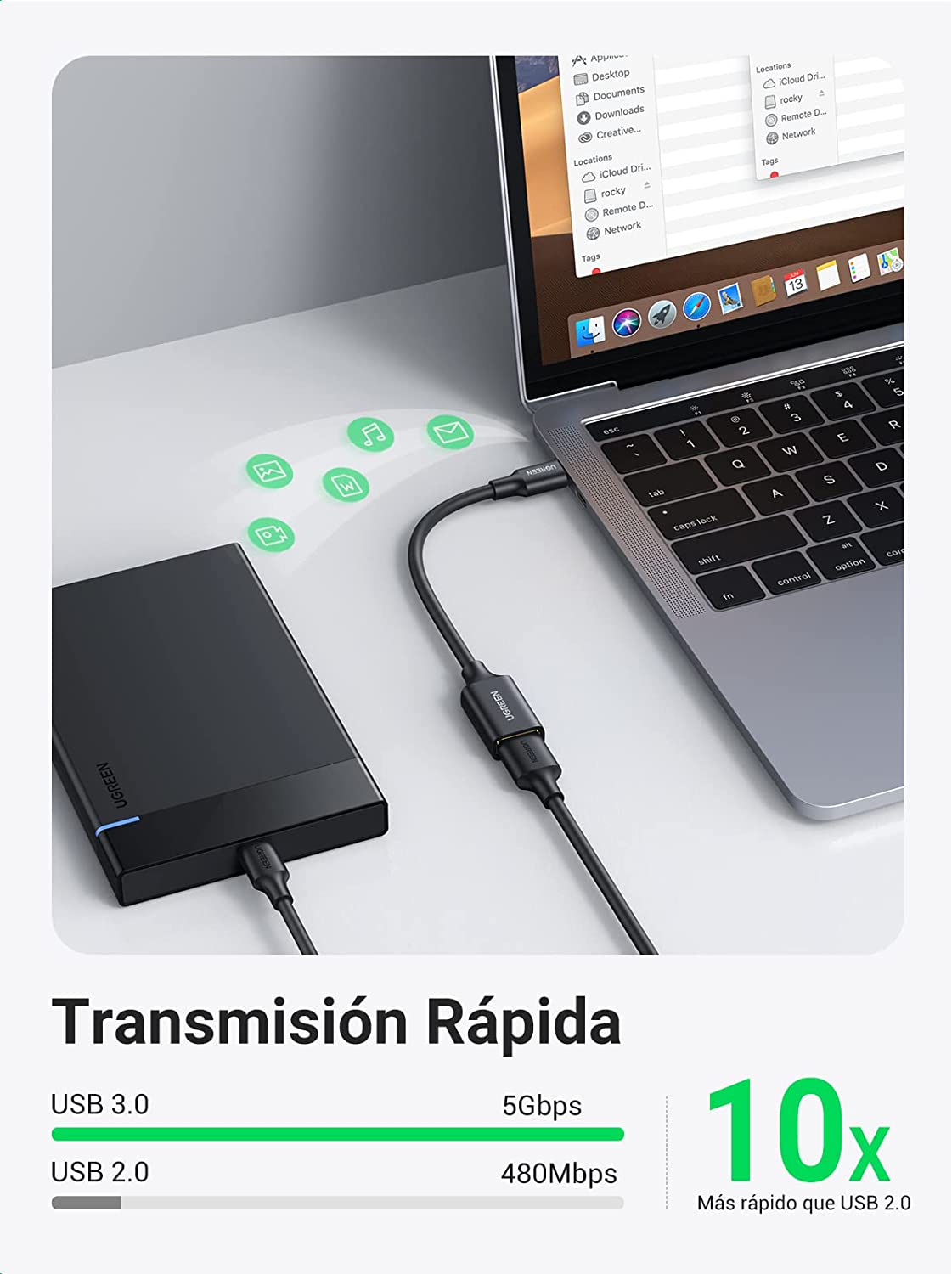 Cable USB-C 3.1 Macho a USB-A 3.0, Admite la función OTG
