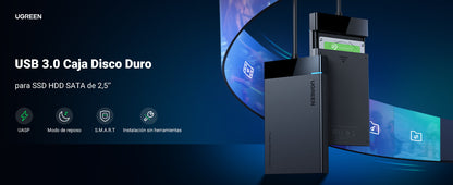 Carcasa de Disco Duro 2.5'' (Enclosure) | Velocidad SATA 3.0 de hasta 6 Gbps | Compatible con SATA 2.0/1.0 | Velocidad USB 3.0 de hasta 5 Gbps |