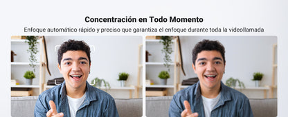 Cámara Web 2K con Micrófono Integrado | Cancelación de Ruido | Corrección de Luz Automática | Vista Amplia de 91° | Rotación Flexible de 360° |