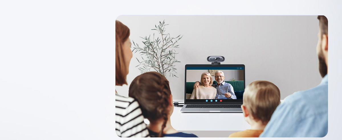 Cámara Web 2K con Micrófono Integrado | Cancelación de Ruido | Corrección de Luz Automática | Vista Amplia de 91° | Rotación Flexible de 360° |
