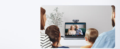 Cámara Web 2K con Micrófono Integrado | Cancelación de Ruido | Corrección de Luz Automática | Vista Amplia de 91° | Rotación Flexible de 360° |