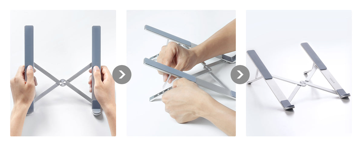 Soporte Portátil de Aluminio para Laptop / Amplia Compatibilidad de 11-17.3" / Ajuste de Altura 46.5 mm-136.5 mm / Capacidad de carga de 5 kg