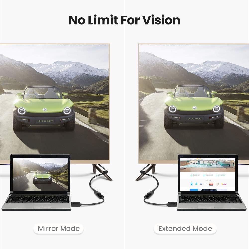 Convertidor DisplayPort a HDMI 4K| 3D | HDR | Blindaje Interno | Botón Liberador | Carcasa de ABS | Plug & Play | CE, FCC, RoHS | Cable de 25 cm