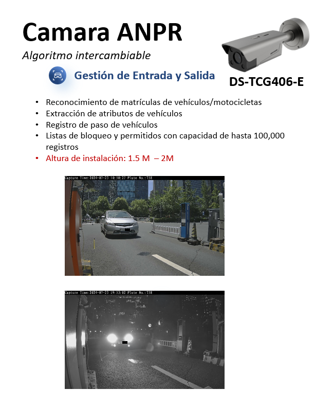 Bala IP 4 Megapixel ANPR para Control de Acceso y Control Remoto / Lente Mot. 2.8 mm a 12 mm / Presición 98.5% / Audio Personalizado e Indicador LED