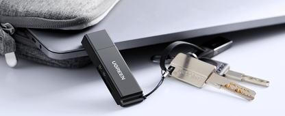 Lector de tarjetas SD portátil USB 3.0 de doble ranura / adaptador de tarjeta de memoria flash concentrador para TF SD Micro SD SDXC SDHC MMC RS-MMC