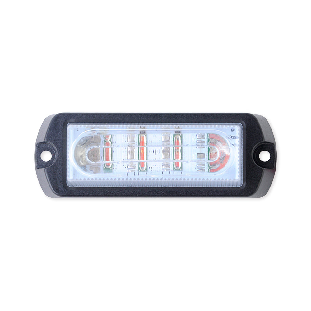 Luz Auxiliar Ultra Brillante X13 de 4 LEDs, color Rojo, con mica transparente.
