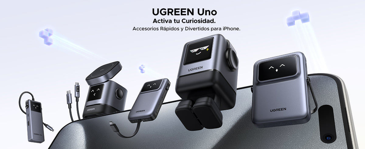 Cargador RobotGaN de 100W Serie UNO | 4 Puertos de Carga Rápida | 3 USB-C | 1 USB-A | PD 3.0 | QC 4.0 | Carga Inteligente | Tecnología GaN II |