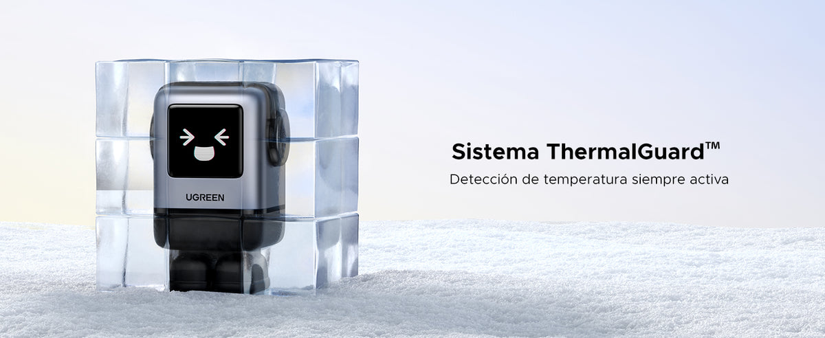 Cargador RobotGaN de 100W Serie UNO | 4 Puertos de Carga Rápida | 3 USB-C | 1 USB-A | PD 3.0 | QC 4.0 | Carga Inteligente | Tecnología GaN II |