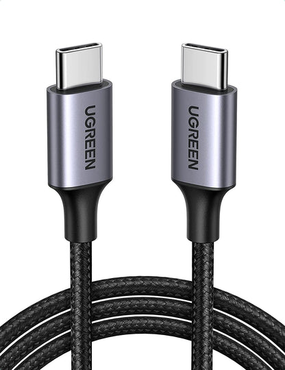Cable USB-C a USB-C | 2 Metros (6.56 Pies) | Transferencia de Datos de 480 Mbps | Carga Rápida de Hasta 60W | QC 4.0/3.0/2.0 | PD3.0 | FPC | AFC |