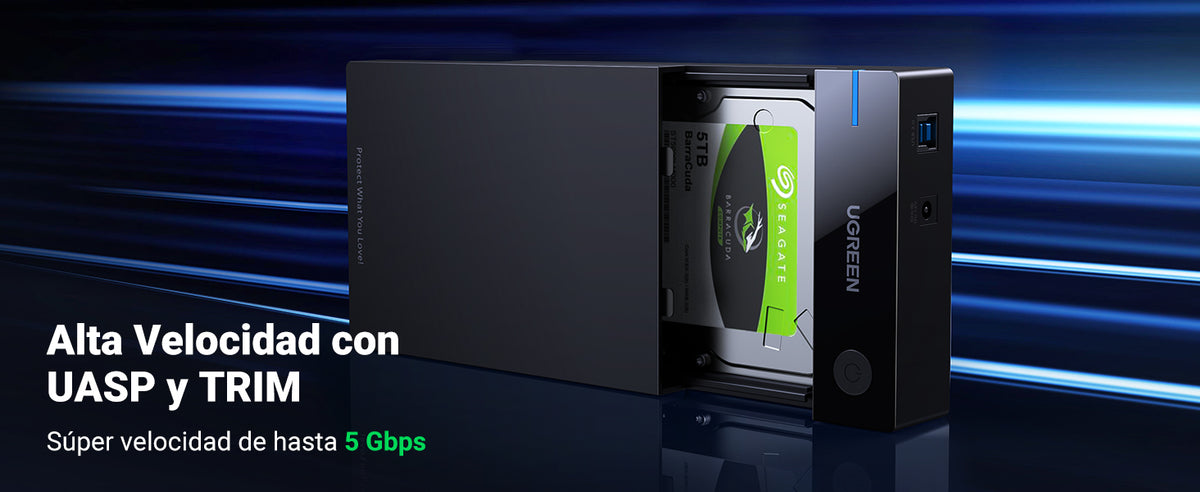Carcasa de Disco Duro para 3.5" y 2.5" (Enclosure) | Con Cable USB 3.0 | Para HDD 3.5" / SSD 2.5" | SATA I/II/III | UASP | Hasta 16 TB | Compatible
