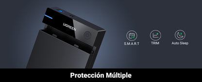 Carcasa de Disco Duro para 3.5" y 2.5" (Enclosure) | Con Cable USB 3.0 | Para HDD 3.5" / SSD 2.5" | SATA I/II/III | UASP | Hasta 16 TB | Compatible