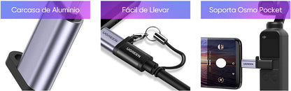 Adaptador USB-C 3.1 a Micro USB | Carga Rápida | FPC/QC2.0 | Sincronización de Datos | Velocidad de Transferencia de hasta 480Mbps | Incluye Cordón |